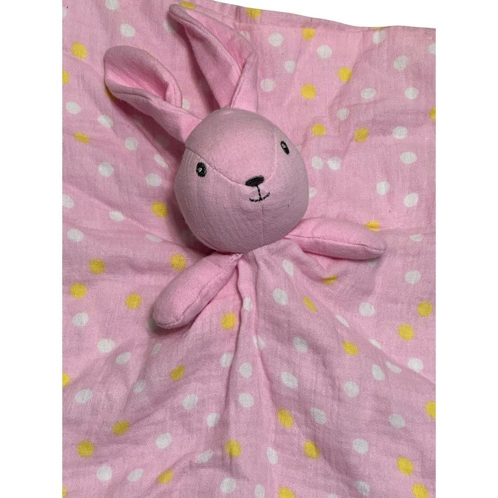 Walmart 2023 Knotted Pink Polka Dot Bunny Lovey Baby Security Blanket 13‎ Inch - Picture 2 of 8